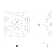 Gothic Carved Rosette R-075 Drawing