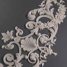 Contour illustration of NPU.VRS-006 molding with central floral motif