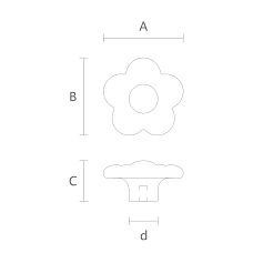 Wooden furniture handle Flower HL-043 drawing