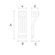 Wooden Bracket KR-026: Carved Patterns and Drawing Details