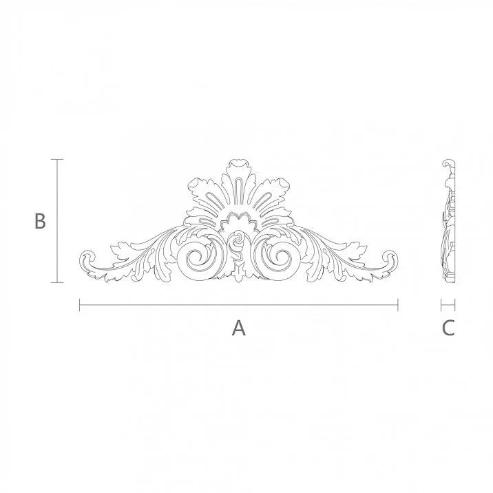 Carved overlay NPU-251 from polyurethane, molding by drawing