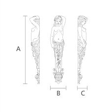 Carved Bracket KR-046.1R - premium shelf bracket from Stavros, drawing