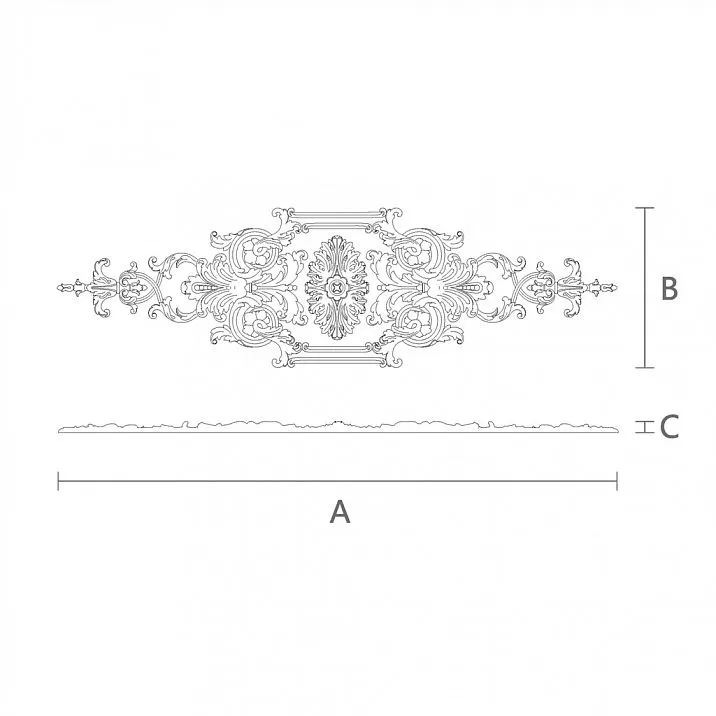 Carved applique N-422 - beautiful and inexpensive wooden decorative element drawing