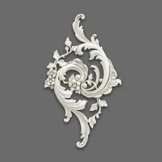 Relief decoration NPU-465: Baroque scrolls and floral motifs from polyurethane