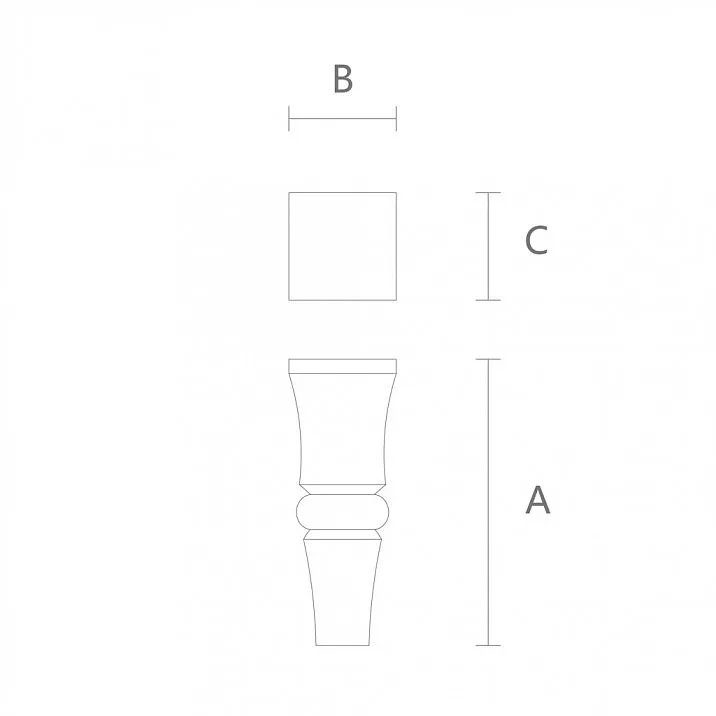 Leg drawing for a chair, for a sofa