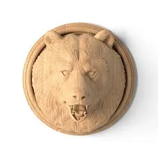 Carved bear-faced maskron for interior M-017