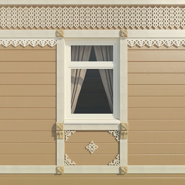 Carved Connector Element SNL-11, decor on the photo of the house