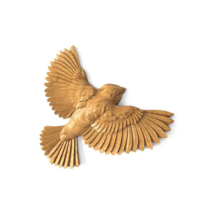 Carved overlay N-492 with image of a bird with spread wings.