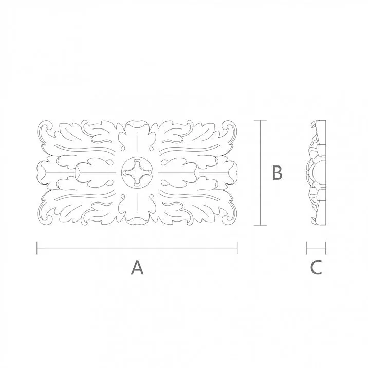 Unique Carved Wood Element for Home R-068 Drawing