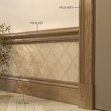 Oak and beech wood molding MLD-023, interior with wooden molding