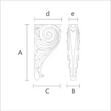 Decorative support for tables and consoles KR-004 drawing