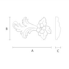 Schematic illustration of model NPU-425L with indication of length, height, and thickness of the item