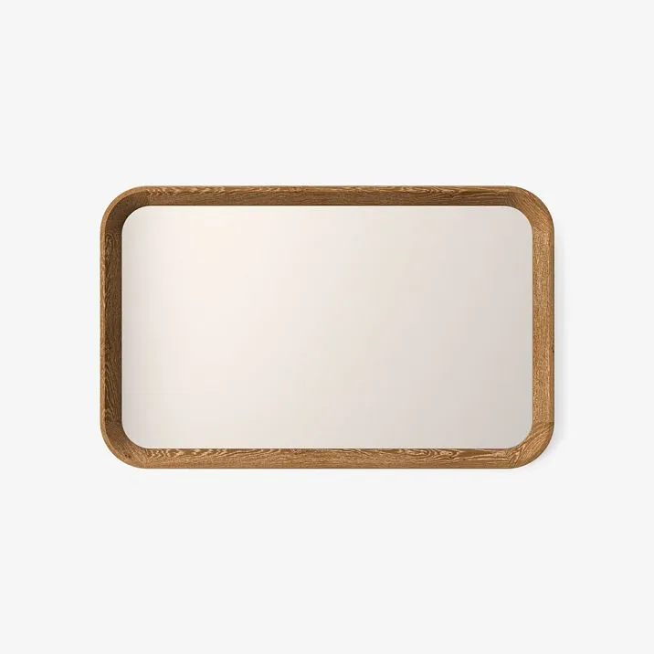 Front view of the Aurora 008-007 mirror, crafted from oak and beech