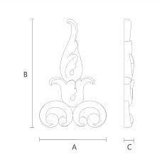 Carved Wooden Inlay N-300 Drawing