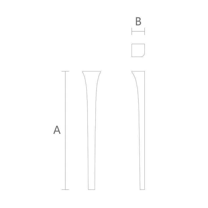Drawing of wooden leg for console