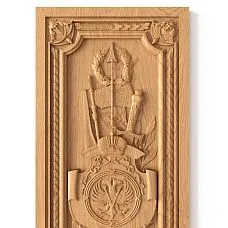 Carved applique N-376 with coat of arms depiction, large photo