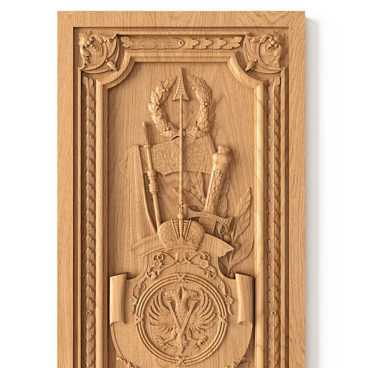Carved applique N-376 with coat of arms depiction, large photo