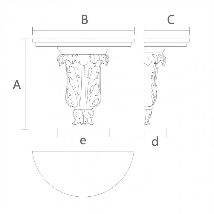 Carved shelf PKR-028.1 drawing