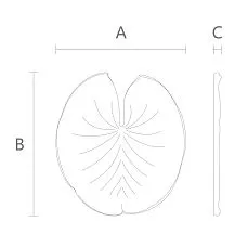 Technical drawing of NPU-490 relief decoration: dimensions A (diameter), B (height), and C (thickness)