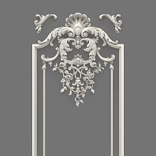 Stucco decor CPU.VRS-060, decorating a door frame with delicate relief and elegant lines.
