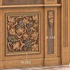 Carved decorative interior wall applique N-254R shown in the photo in the interior