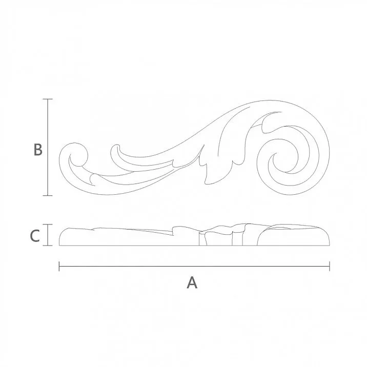 Wooden Decor N-282L for Staircase and Door Decoration Drawing