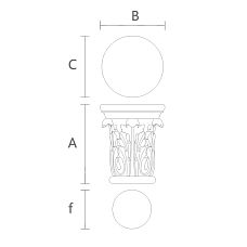 Carved Capital for Kitchen Cabinets KL-045 Drawing