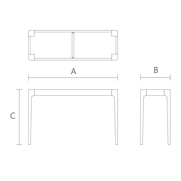 Console frame STL-026-4 made of solid wood with two legs