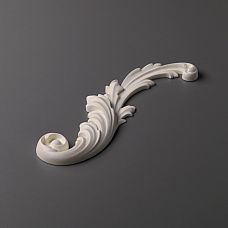Carved polyurethane overlay NPU-458L from STAVROS with baroque scroll and foliate motifs for interior decoration, left