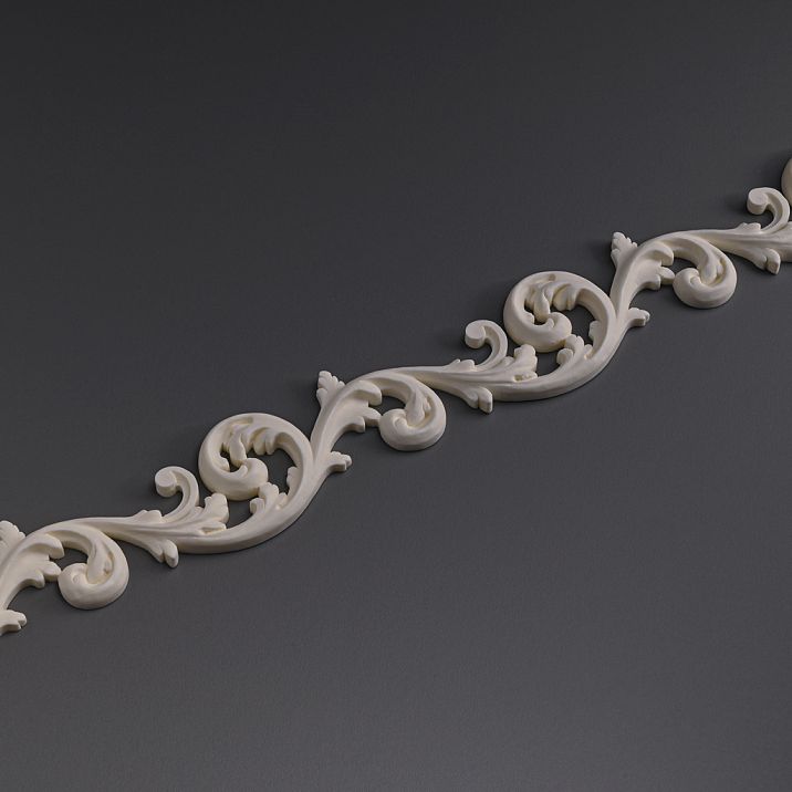 Decorative molding KPU-043 made of polyurethane for walls and ceilings. Classic molding Stavros for painting