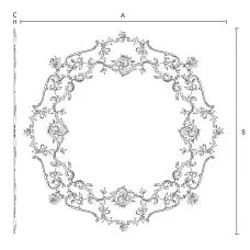 Circular modular socket CPU-067 from polyurethane &ndash; decorative molding for walls and ceiling drawing