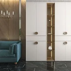 Round wooden handle for a wardrobe