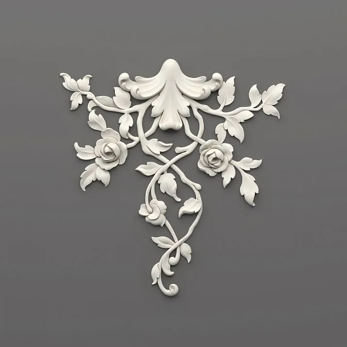 Relief decoration NPU.VRS-002-3 &ndash; decorative polyurethane element with elegant scrolls