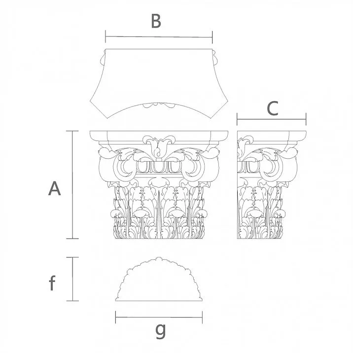 Carved Capital KL-041 for Door Design