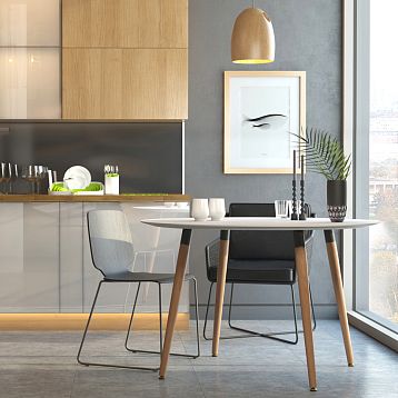 Turned furniture leg MN-195 from solid wood with metal base