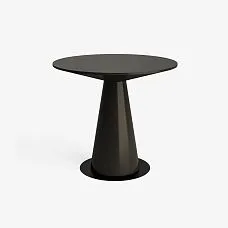 Round wooden table Svamp 002-013 made of solid wood, black color
