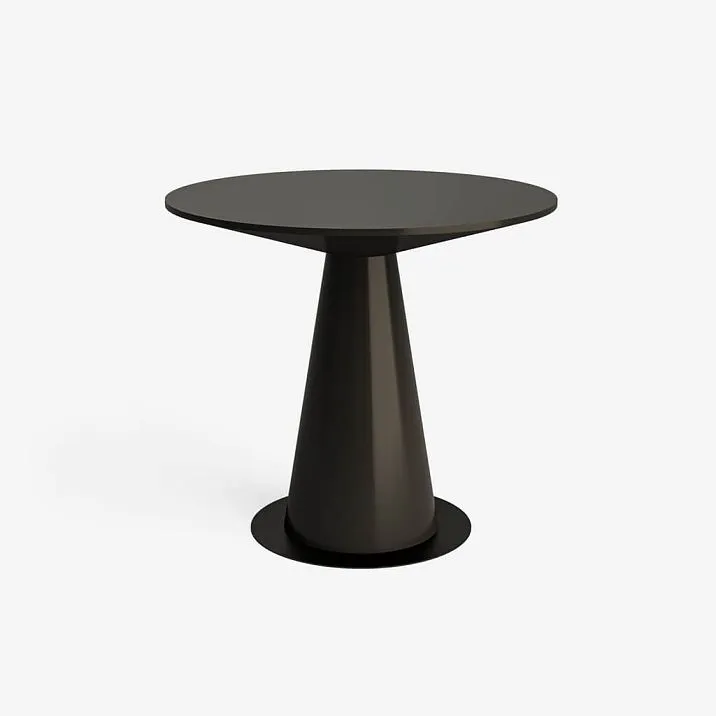 Round wooden table Svamp 002-013 made of solid wood, black color