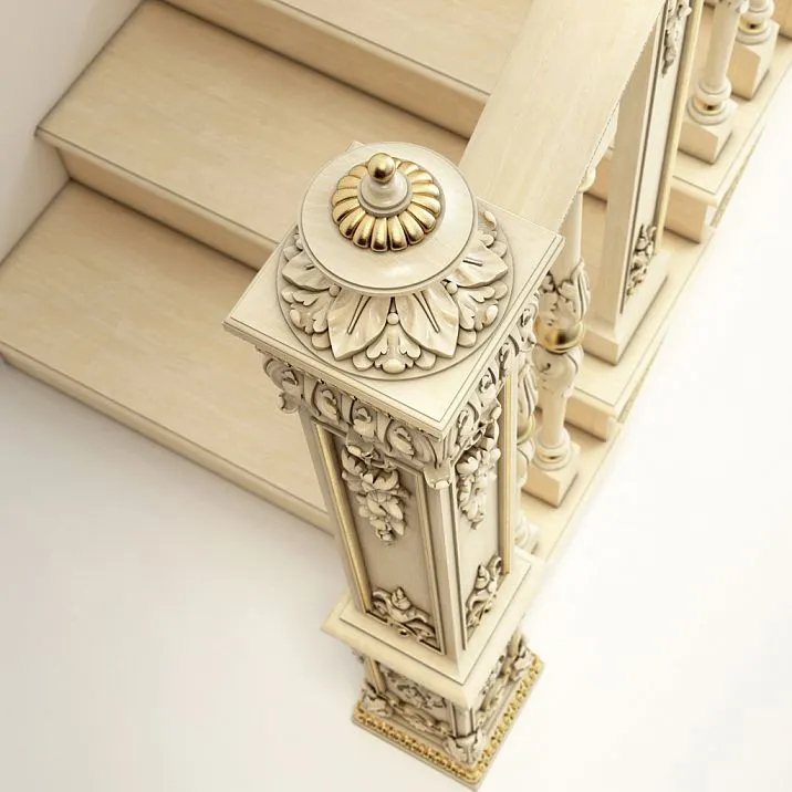 Wooden staircase post L-065 interior photo