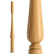 Staircase detail L-120 made of oak or beech, close-up view