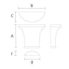Elegant Carved Capital for Furniture KL-064 Drawing