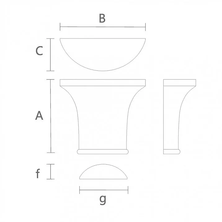 Elegant Carved Capital for Furniture KL-064 Drawing