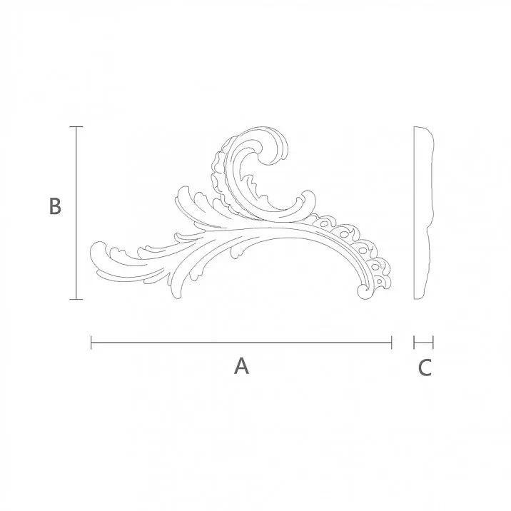 Carved overlay N-461L made of wood for decorating drawings