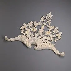 Carved polyurethane applique NPU.VRS-014R for classic interiors