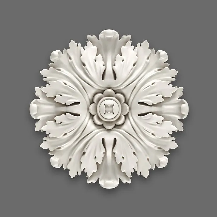 Carved polyurethane rose for decorating chandeliers and creating decorative stucco on walls
