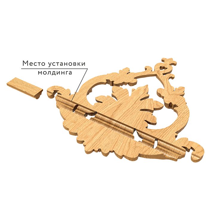 Installation scheme for molding for wooden applique MLD-4-2