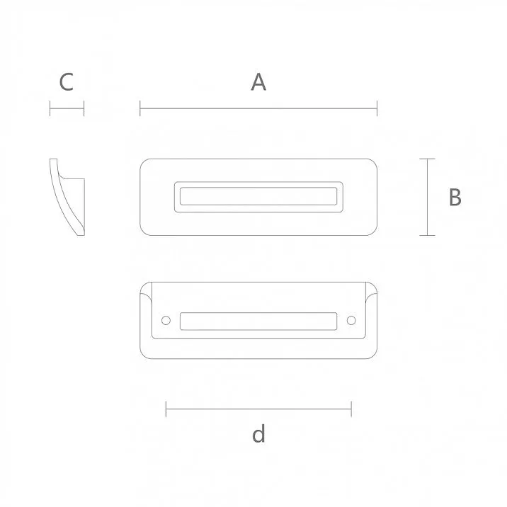 Drawing of a modern furniture handle