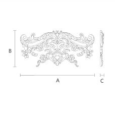 Floral ornament from wood - carved applique N-406 drawing