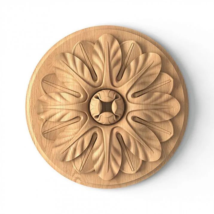 Carved Rosette R-041 in Natural Oak