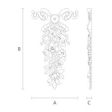 Buy wooden carved insert in Stavros decor store with drawing
