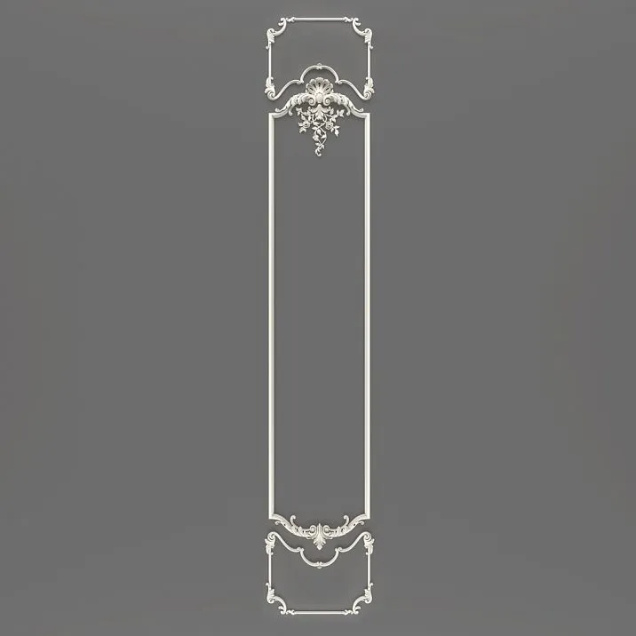 Overall view of Relief decoration CPU.VRS-061, showcasing elegant ornament and smooth scrolls
